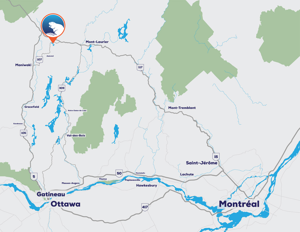 carte localisation lac castor blanc